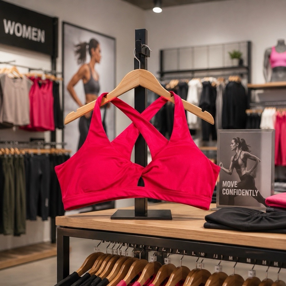 Fabletics Hot Pink Criss‎ Cross Strappy Athletic Sports Bra Outdoors Stretch XXL